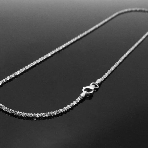 STERLING SILVER RHODIUM FINISH BUTTERFLY LINK NECKLACE IN 2.5MM (GAUGE 050). - Picture 4 of 6